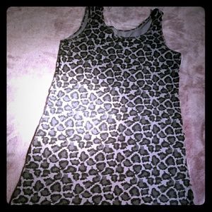 Grey leopard tank top dress